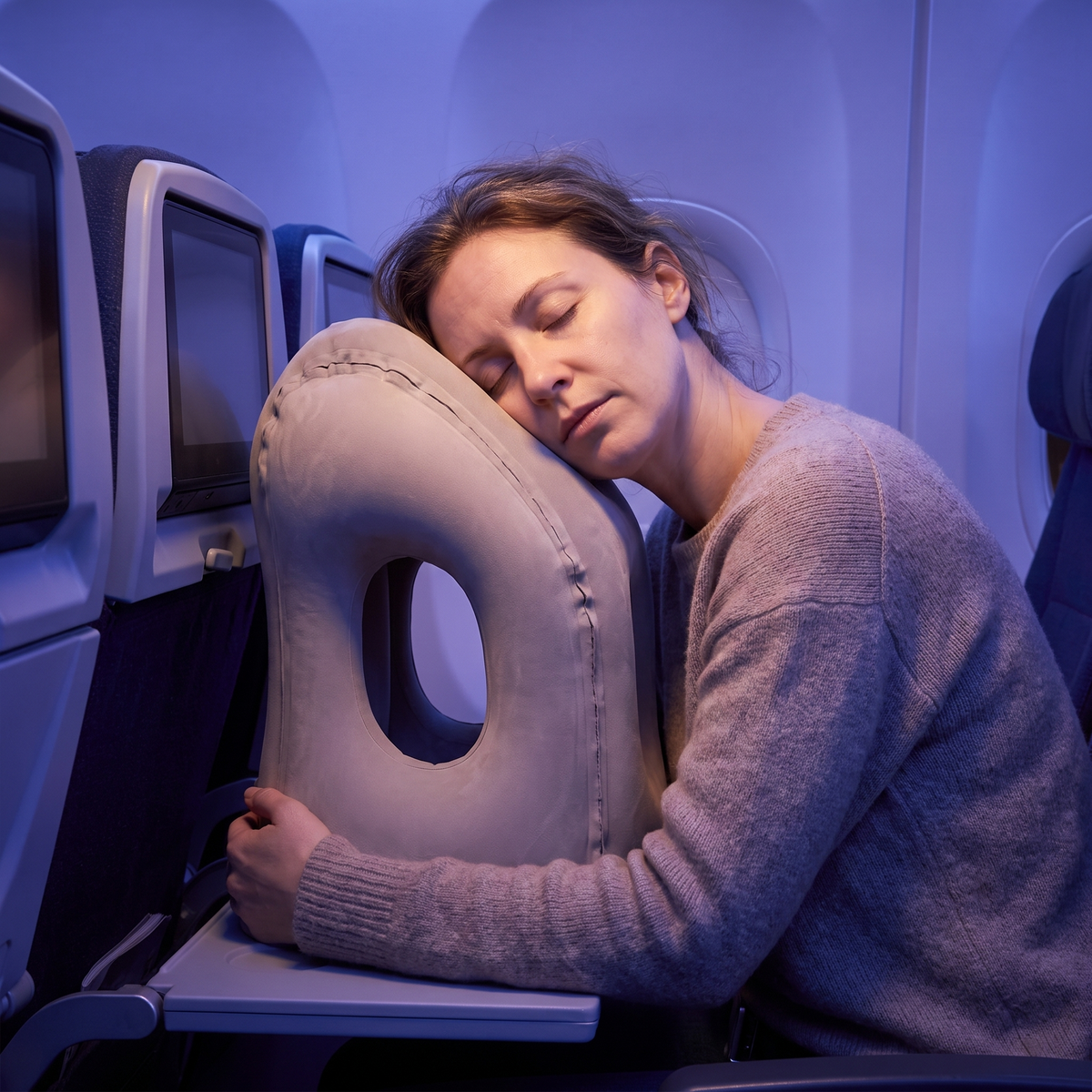 Sleeping on a plane with NapHug
